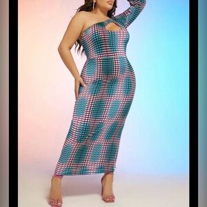 The Curve| One shoulder Cut Out Maxi Bodycon Dress